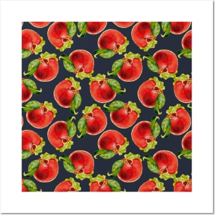 Cute Red and Pink Peachy Peaches Fruits Pattern Gift Posters and Art